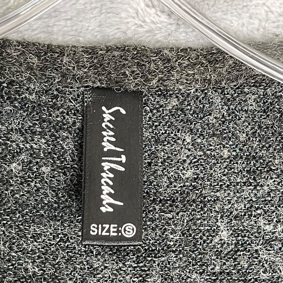 Sacred Threads Tunic Dress Womens S Gray Lagenlook Artsy Boho Knit‎ Sweater - Picture 4 of 9